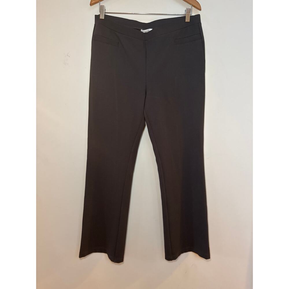 Symphony by a.f Pull on Pants Ponte Knit Bootcut Elastic Waist Comfort Large